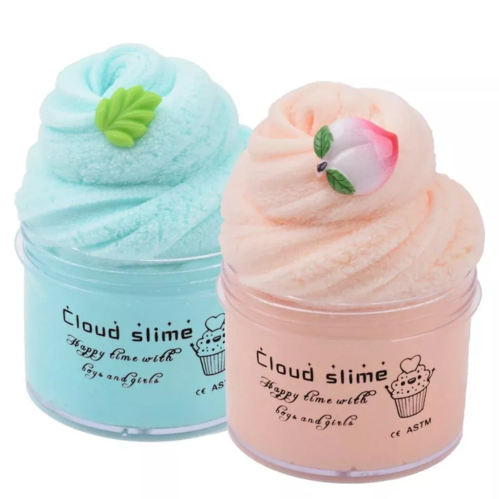 HappyTimeSlime Cloud Slime Kit 2 Pack - Non-Sticky, Small, C