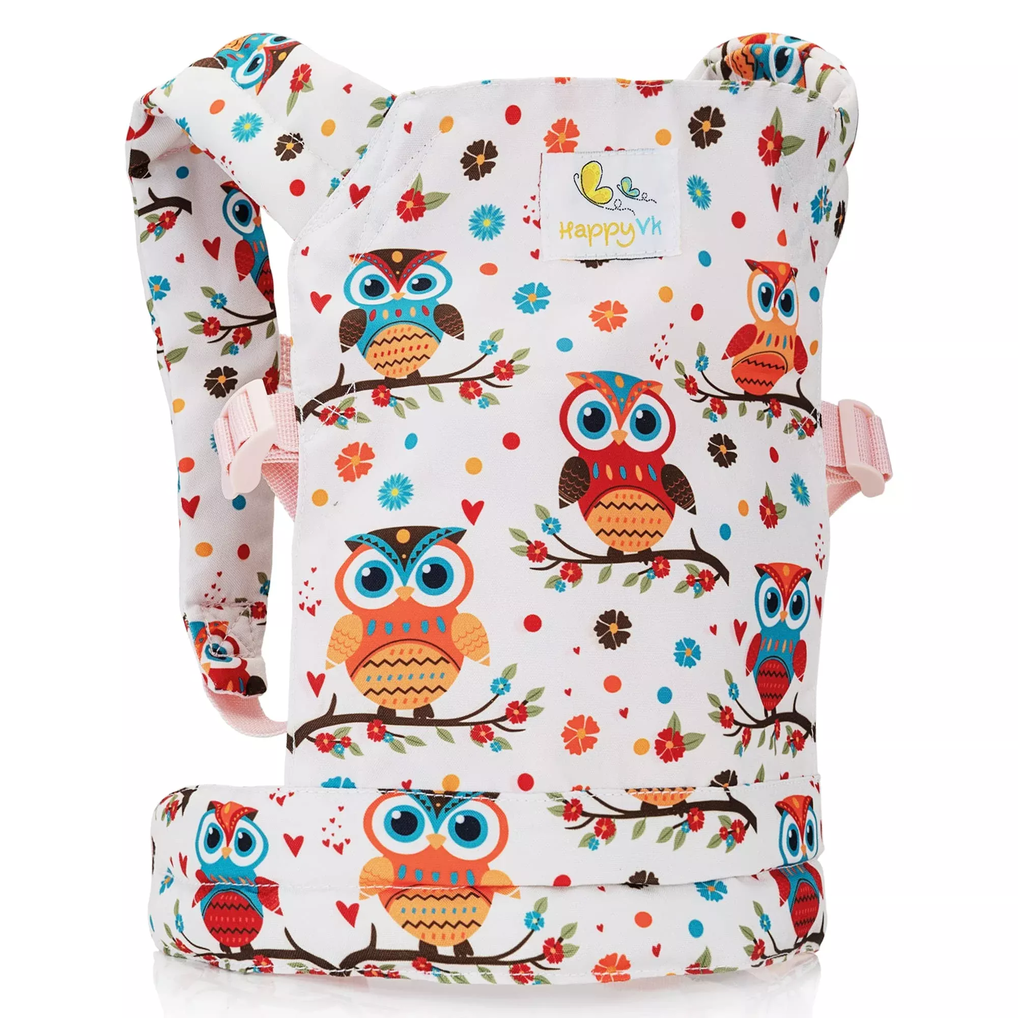 HappyVk Doll Carrier for 15-24 Inch Dolls, Owl Pattern, Adjustable