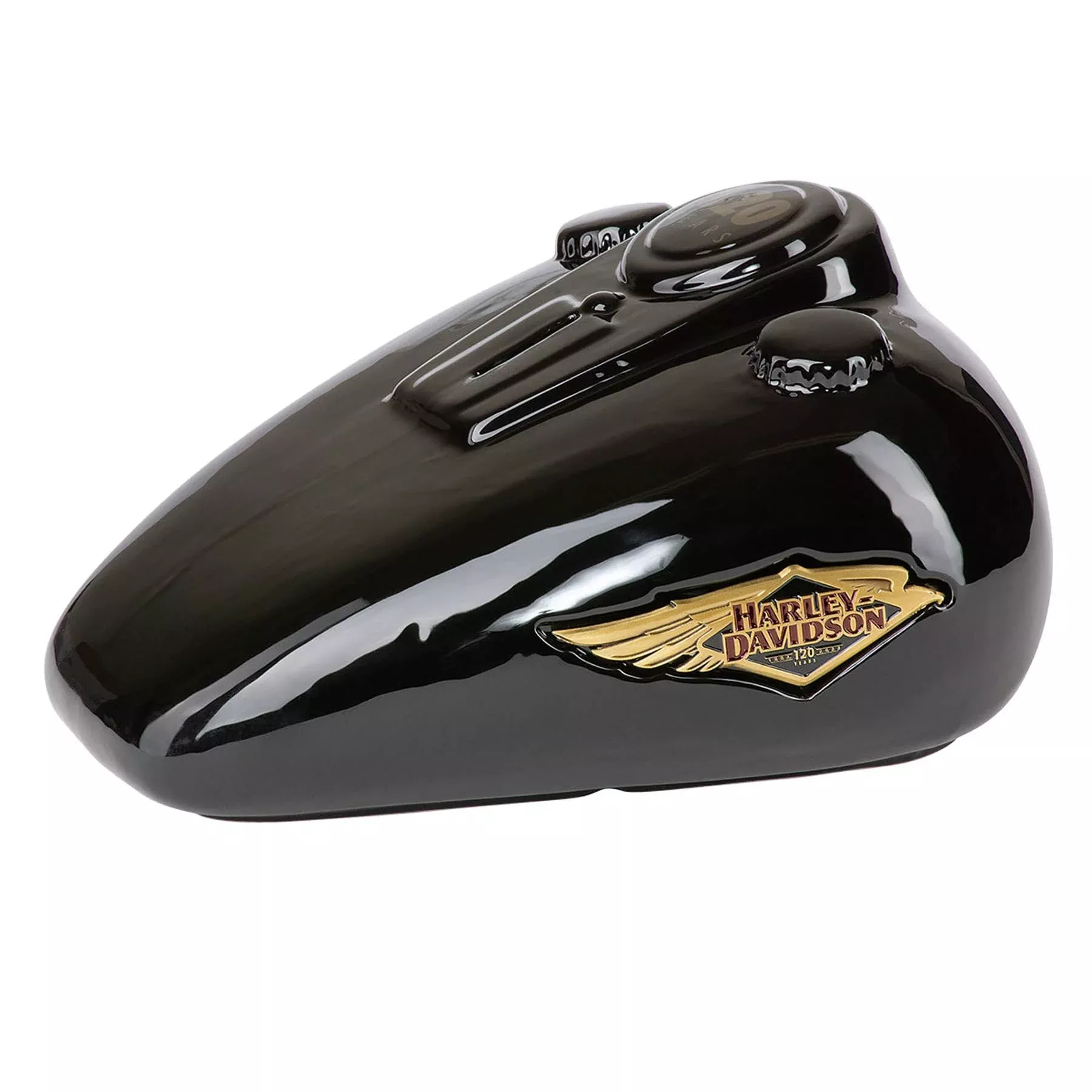 Harley-Davidson Black Ceramic Gas Tank Bank, 120th Anniversary Edition