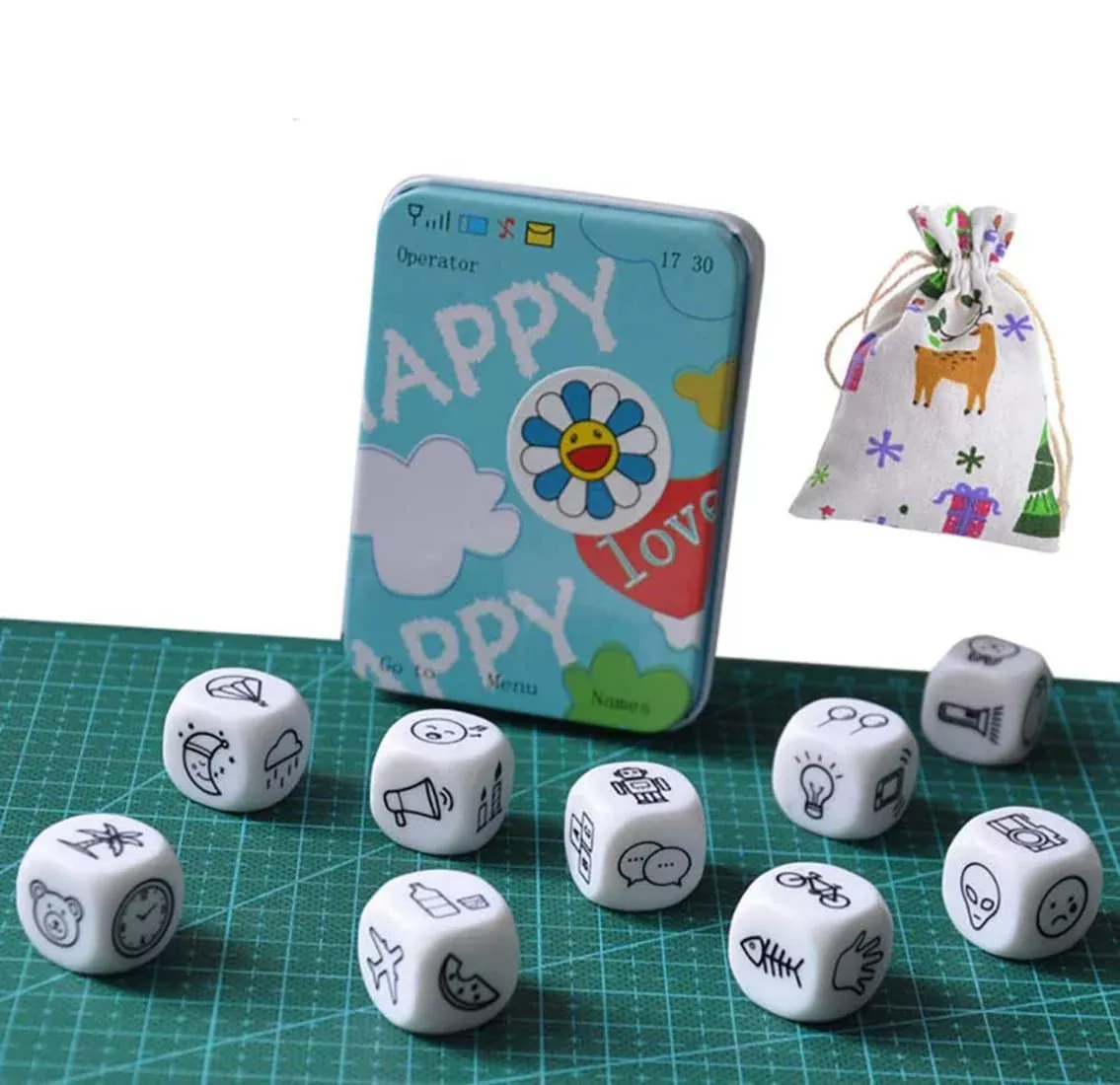HCDIM Happy Story Dice 9 Cubes Imaginative Play Multicolor 38.