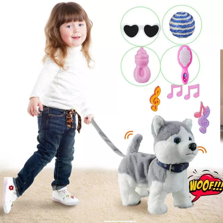 HCdoujoy Husky Walking Dog Toy Interactive Singing Dancing Puppy Medium