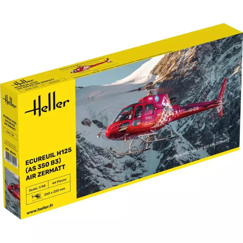 Heller 80490 1/48 Ecureuil H125 (AS 350 B3) Air Zermatt Helicopter Model Kit
