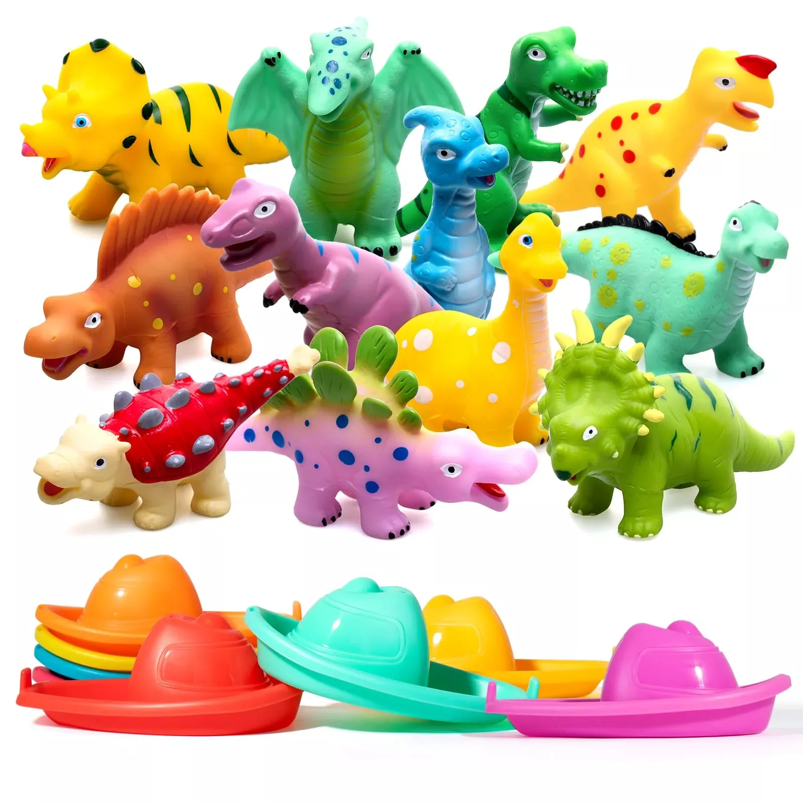 Hely Cancy Bath Toys for Kids - 12 Pcs No Hole Multicolor Small