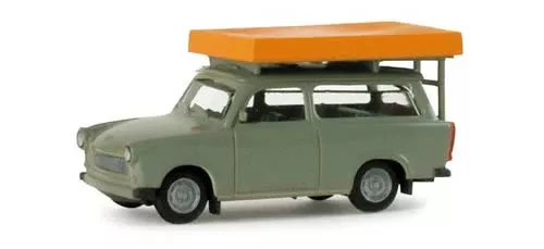 Herpa 24181 HO Scale Trabant 601 With Folded Roof Tent - Assembled -- Various Standard Colors