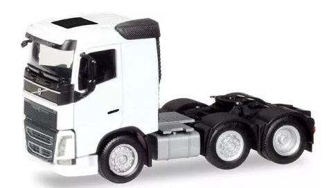 Herpa 308724 HO Scale Volvo FH 3-Axle Tractor Only - Assembled -- White