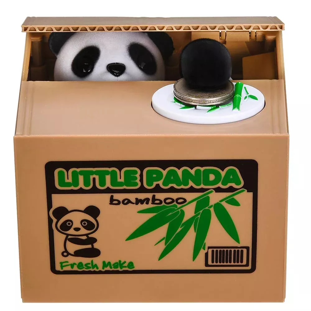 HmiL-U Coin Stealing Bank for Kids, Panda, Large, Voice Function