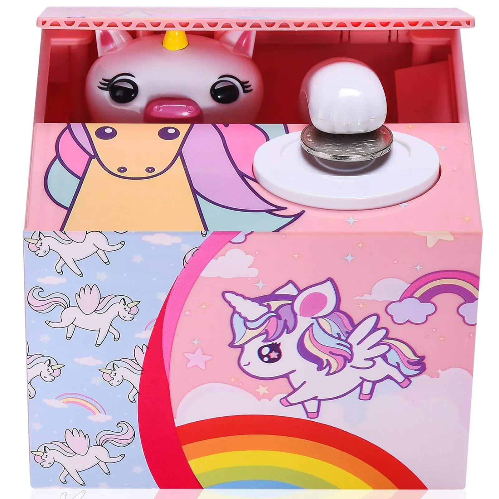 HmiL-U Unicorn Piggy Bank for Kids, 4.7" Voice Design,