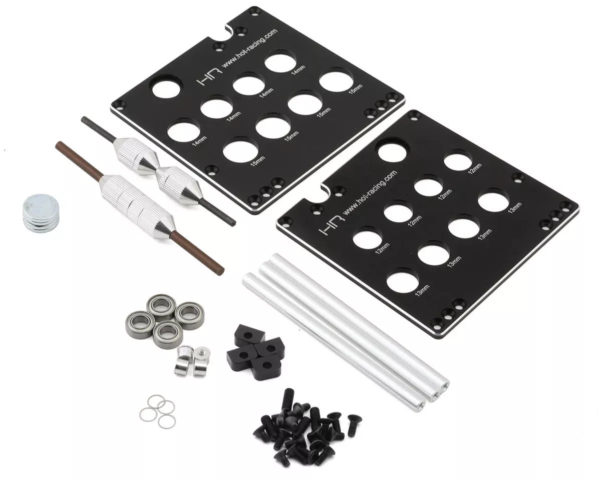 Hot Racing HRASDW8MU Dual System Wheel Balancer with Shock and Car Stand