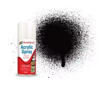 Humbrol 6085 150ml Acrylic Satin Black Spray