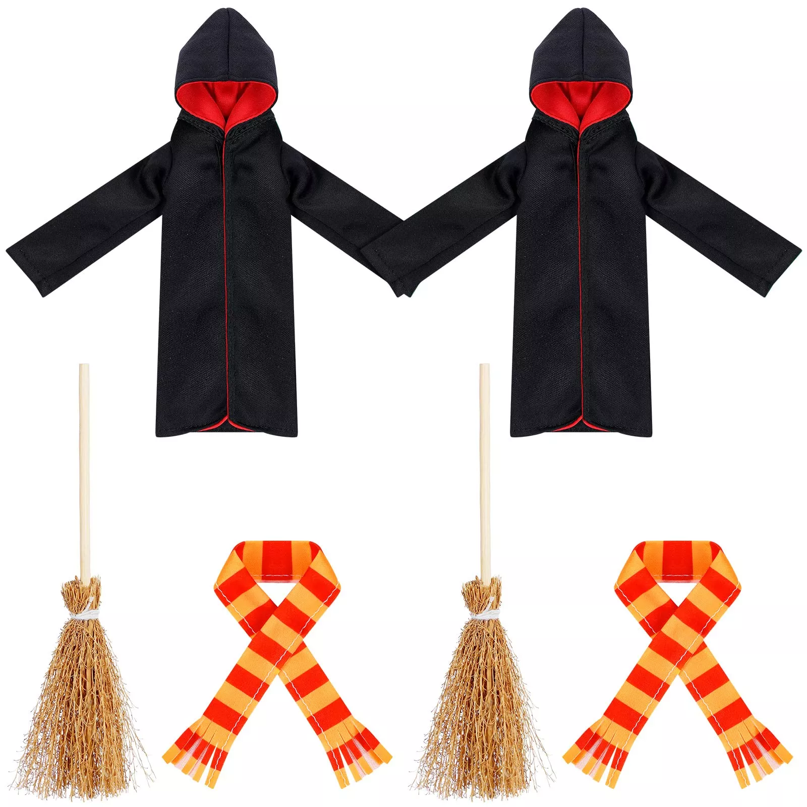 Hungdao 6 Pcs Christmas Clothes Accessories Wizard Robe Outfit Scarf A