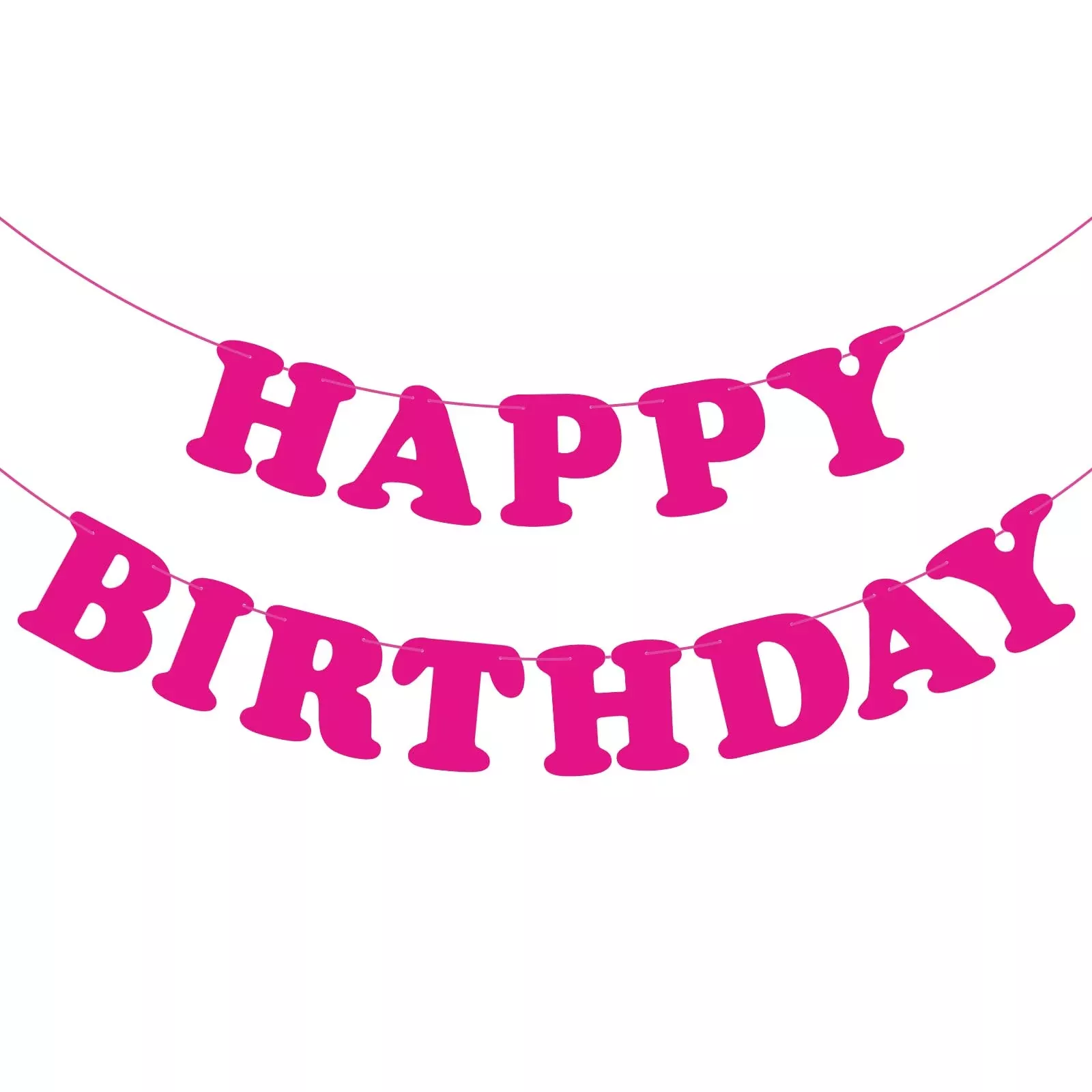 Hxezoc Pink Happy Birthday Banner, 13 Flags, Eco-Friendly, 8.3