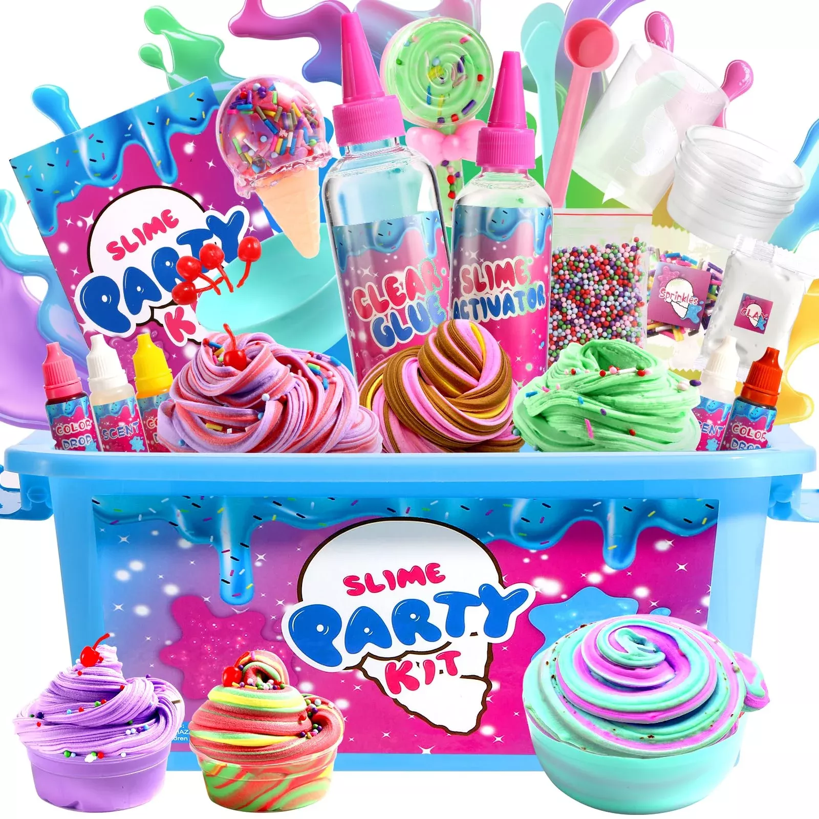 Ice Cream Candy Mini Slime Kit,Can Making Butter Slime,Foam Balls Slim