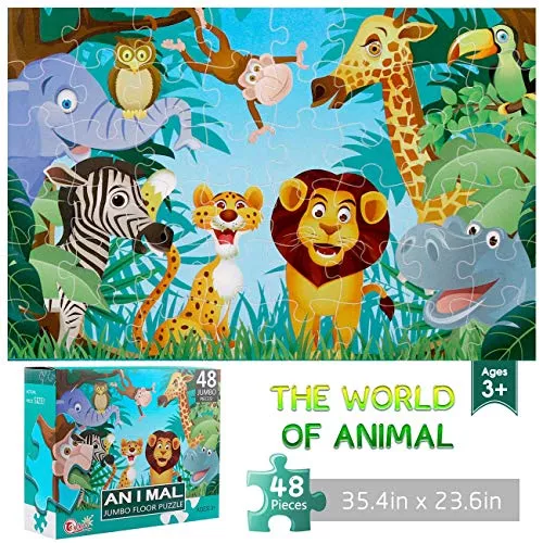 IFLOVE Jumbo Floor Puzzle for Kids 48 Pieces 35.5"x35.5"