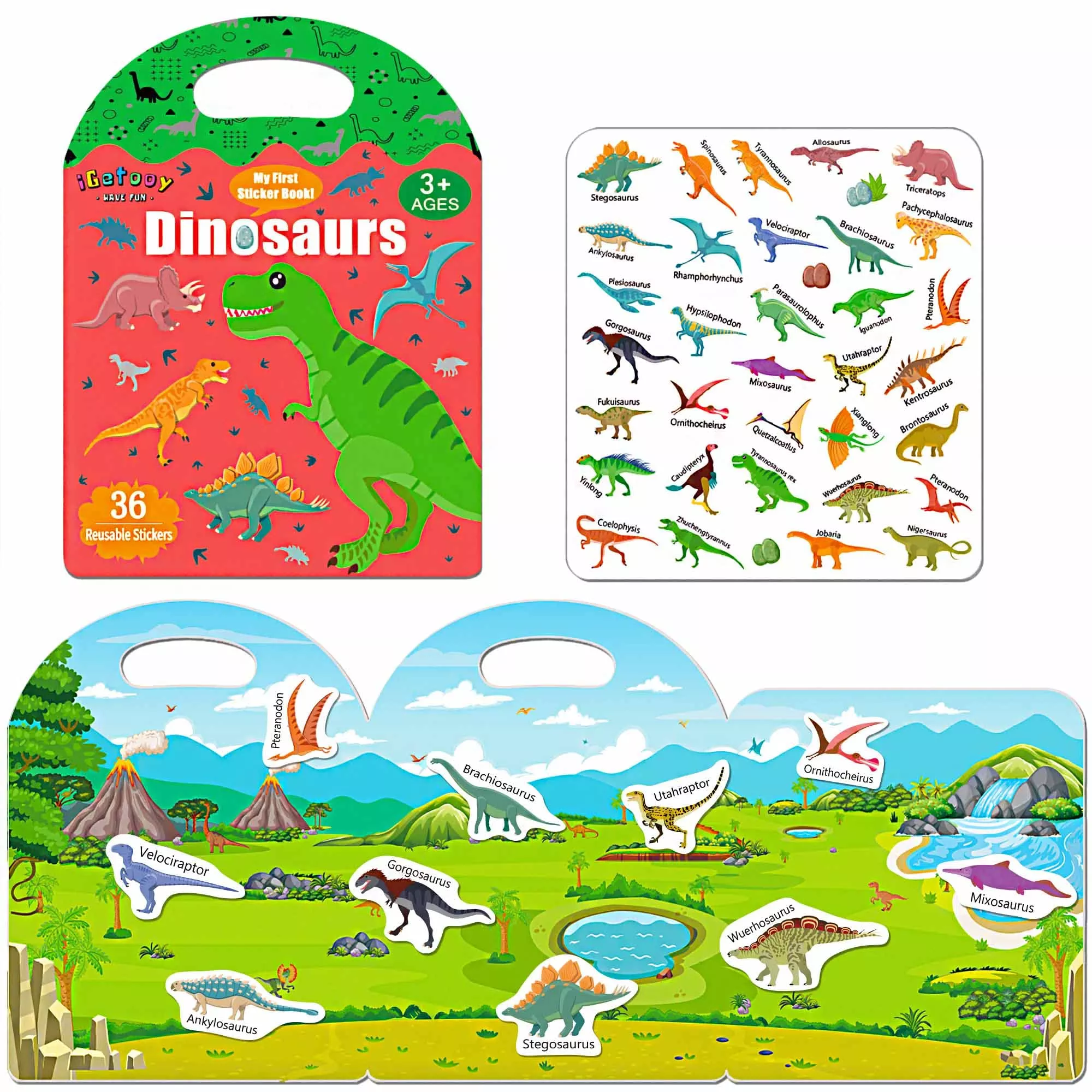 Igetooy Reusable Sticker Books For Kids, Sticker Books For Toddlers 2-