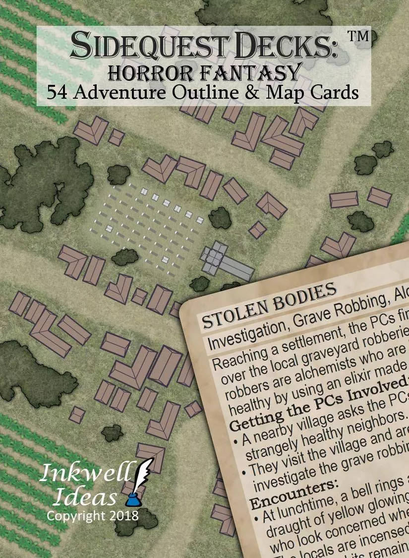 Inkwell Ideas Sidequest Decks: Horror Fantasy Adventure Cards, Small