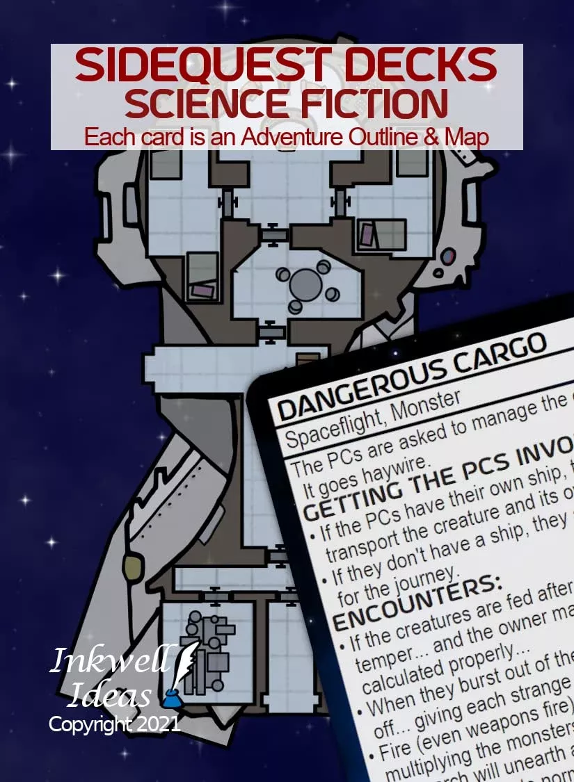 Inkwell Ideas SideQuest Decks: Science Fantasy Adventure Cards, Blue/White
