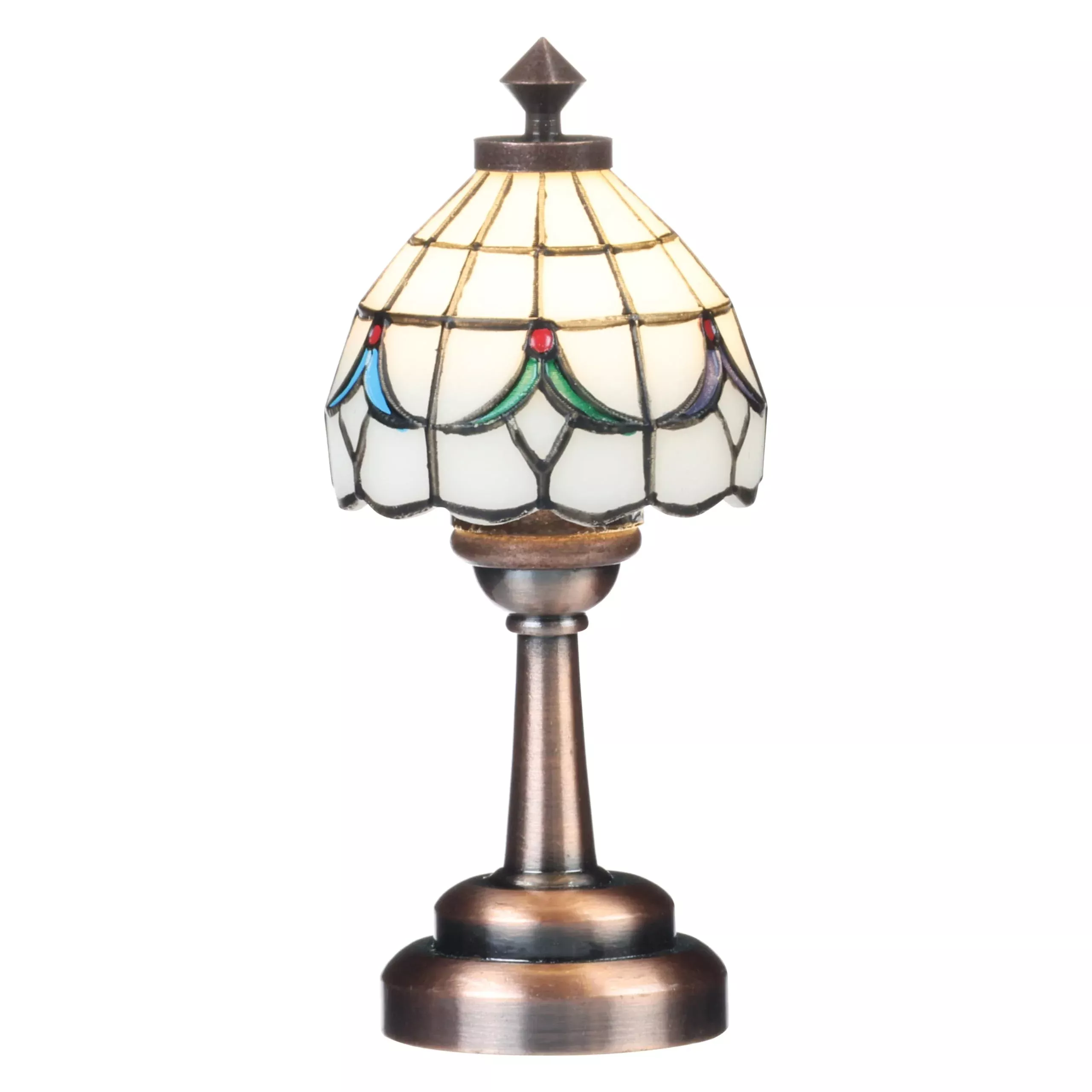 Inusitus Mini Dollhouse Tiffany Table Lamp - LED Accent Light, Small B