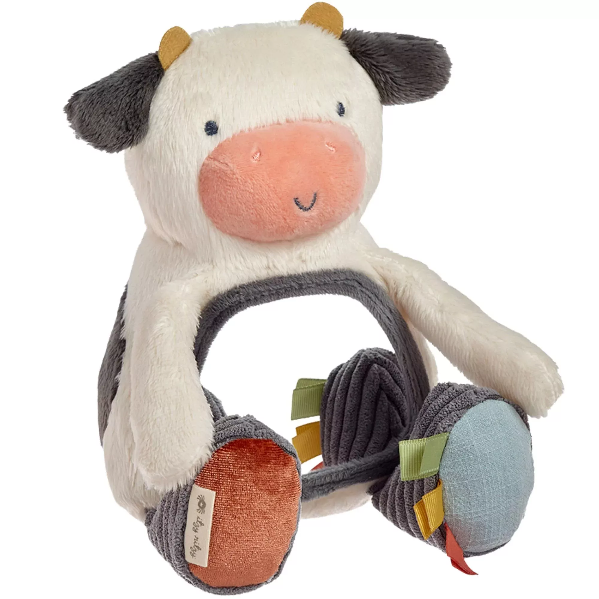 Itzy Ritzy Cow Tummy Time Mirror Toy, Small, Multi-Sensory Fun