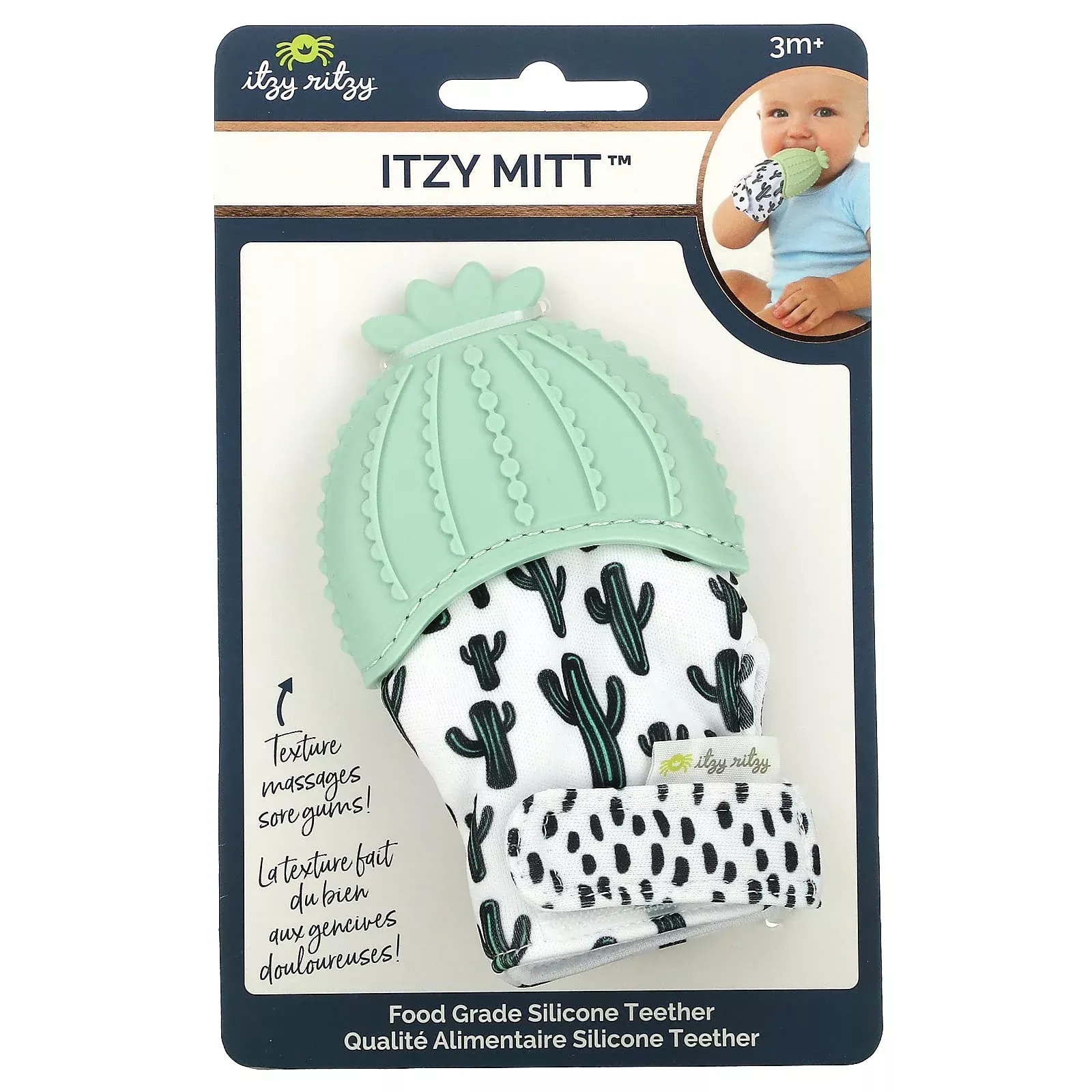 Itzy Ritzy Silicone Teething Mitt for Babies, Cactus, 1 Count
