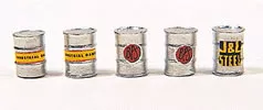 JL Innovative Design 412 HO Scale Silver Industrial Barrels 5 Pack