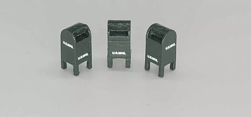 JL Innovative Design 710 HO Scale Pre-1955 US Mailbox - Green (3 Pack)