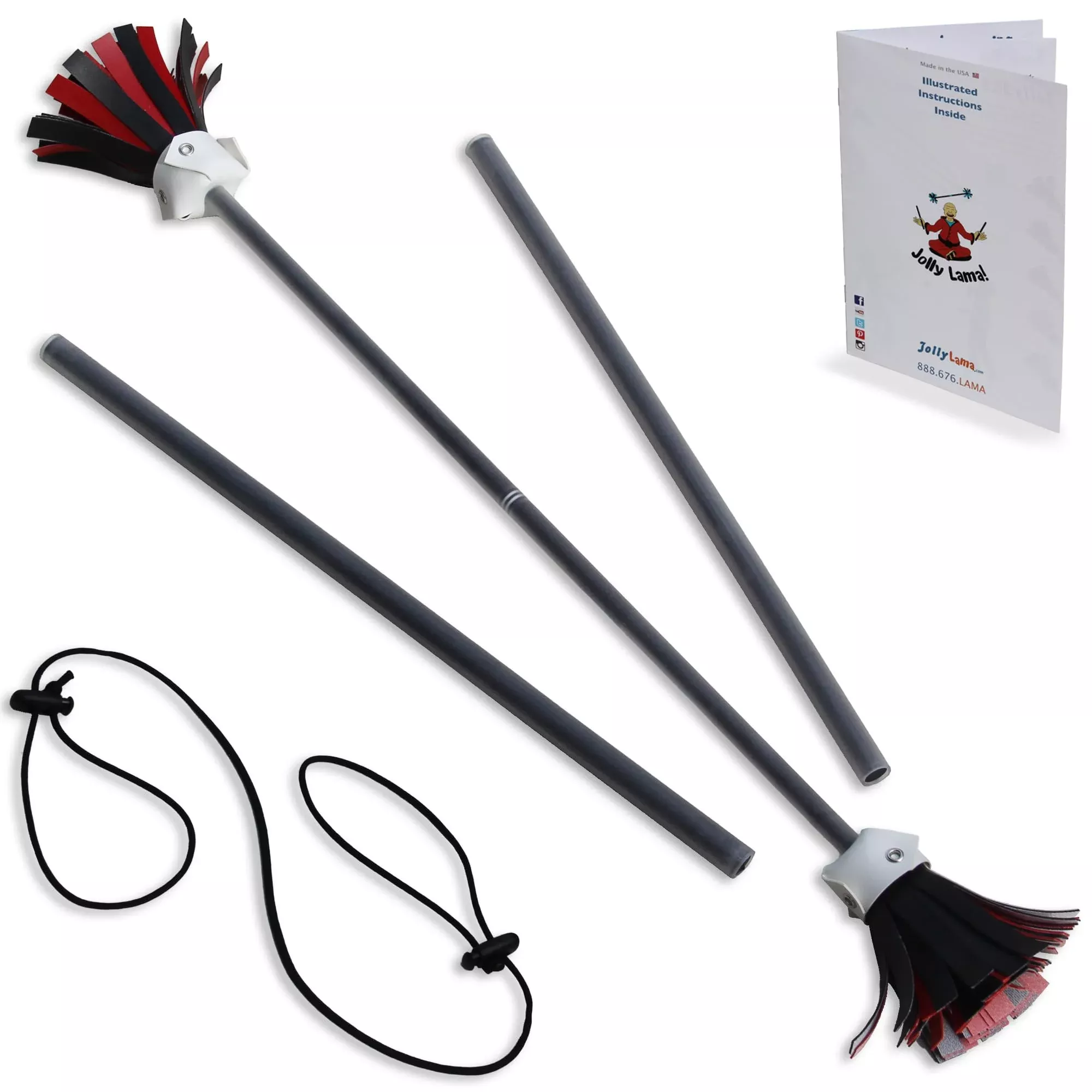 Jolly Lama Majestix Juggling Sticks 28" Black with Rubber Grip