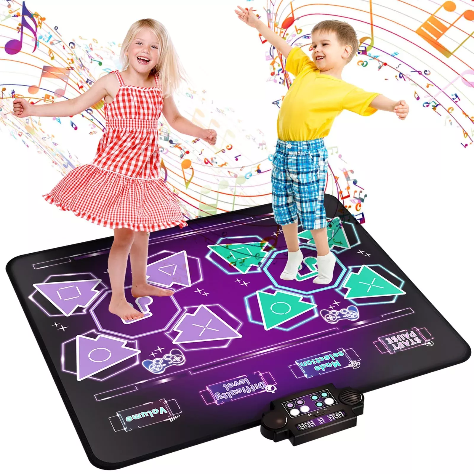 Joyvalley Dance Mat for Kids - Purple, 2-Player, Interactive Game