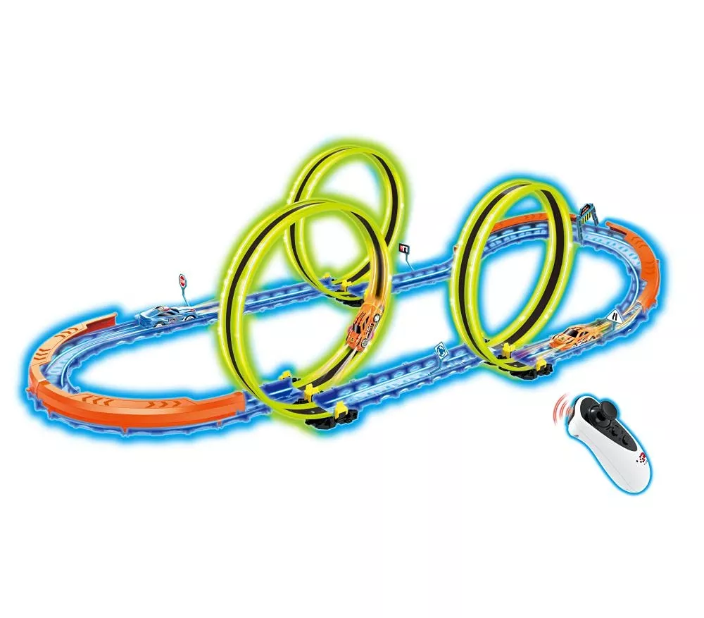 Jupiter Creations Spinforce Glow X3 RC Car Track - Blue, One Size