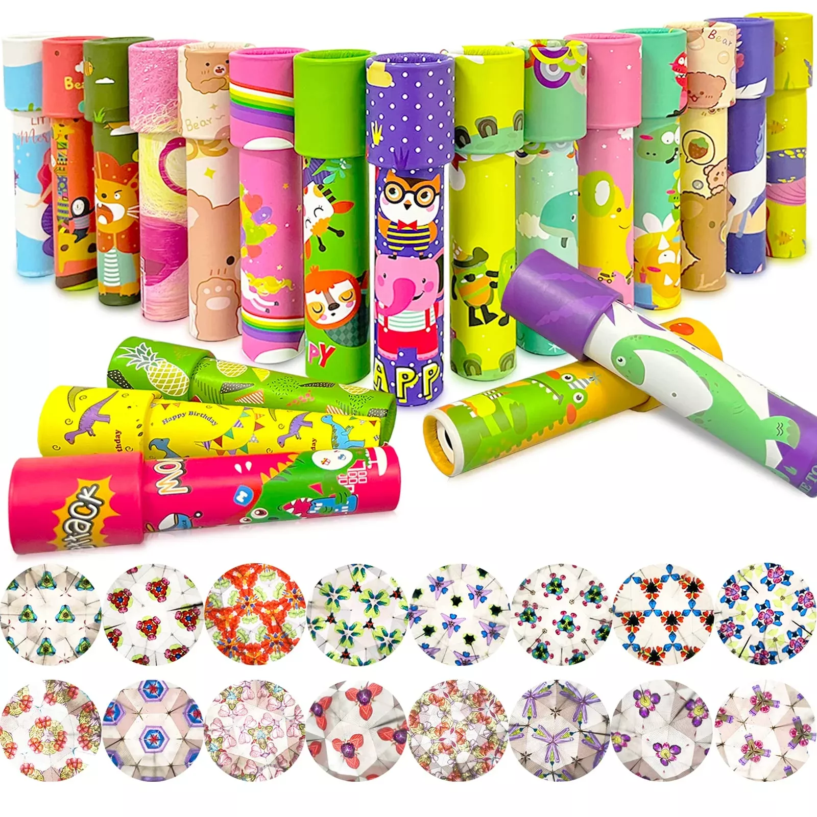 Juuxncgv 20 Pcs Classic Retro Kaleidoscope Toys,Cute Educational Kalei