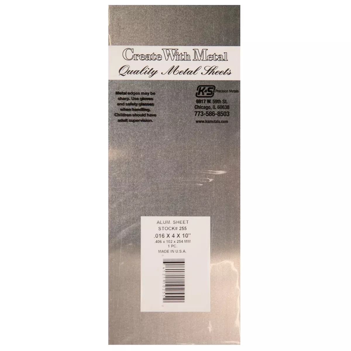 K&S Engineering 255 .016"x4"x10" Aluminum Sheet Metal 6 Pack