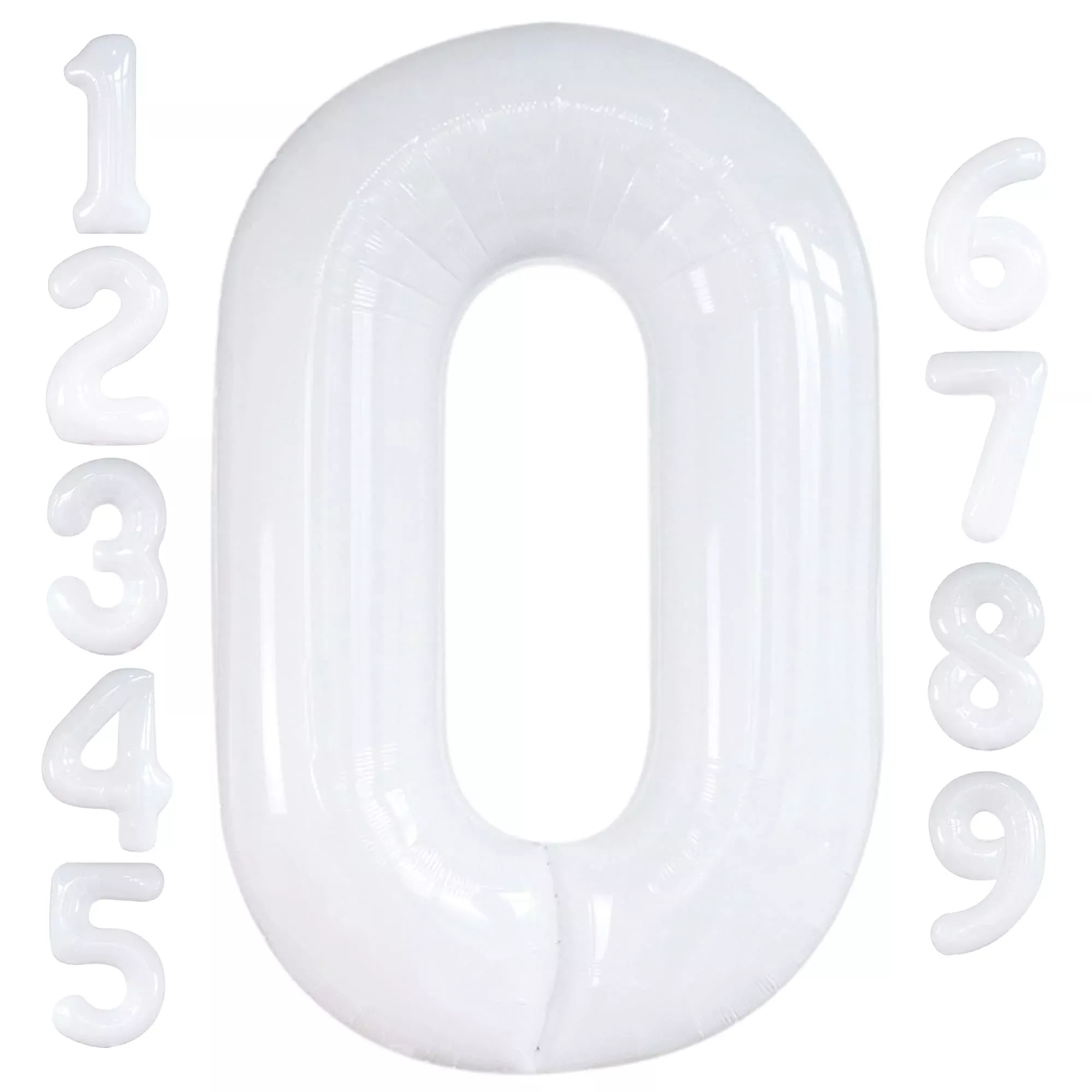 KatchOn White Number 0 Balloon 40 Inch Mylar Foil for Party Decoration