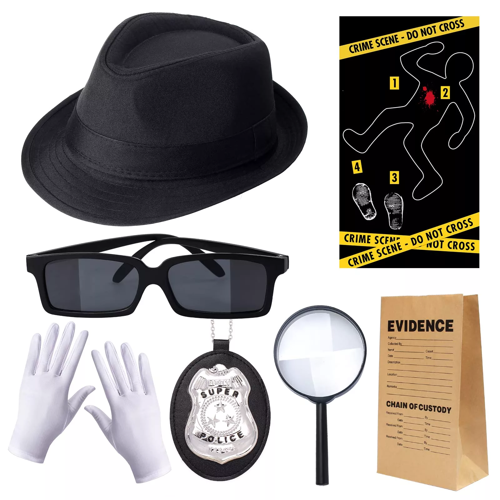 Keymall Kids Spy Kit - 7Pcs Detective Costume Accessories for Role Pla