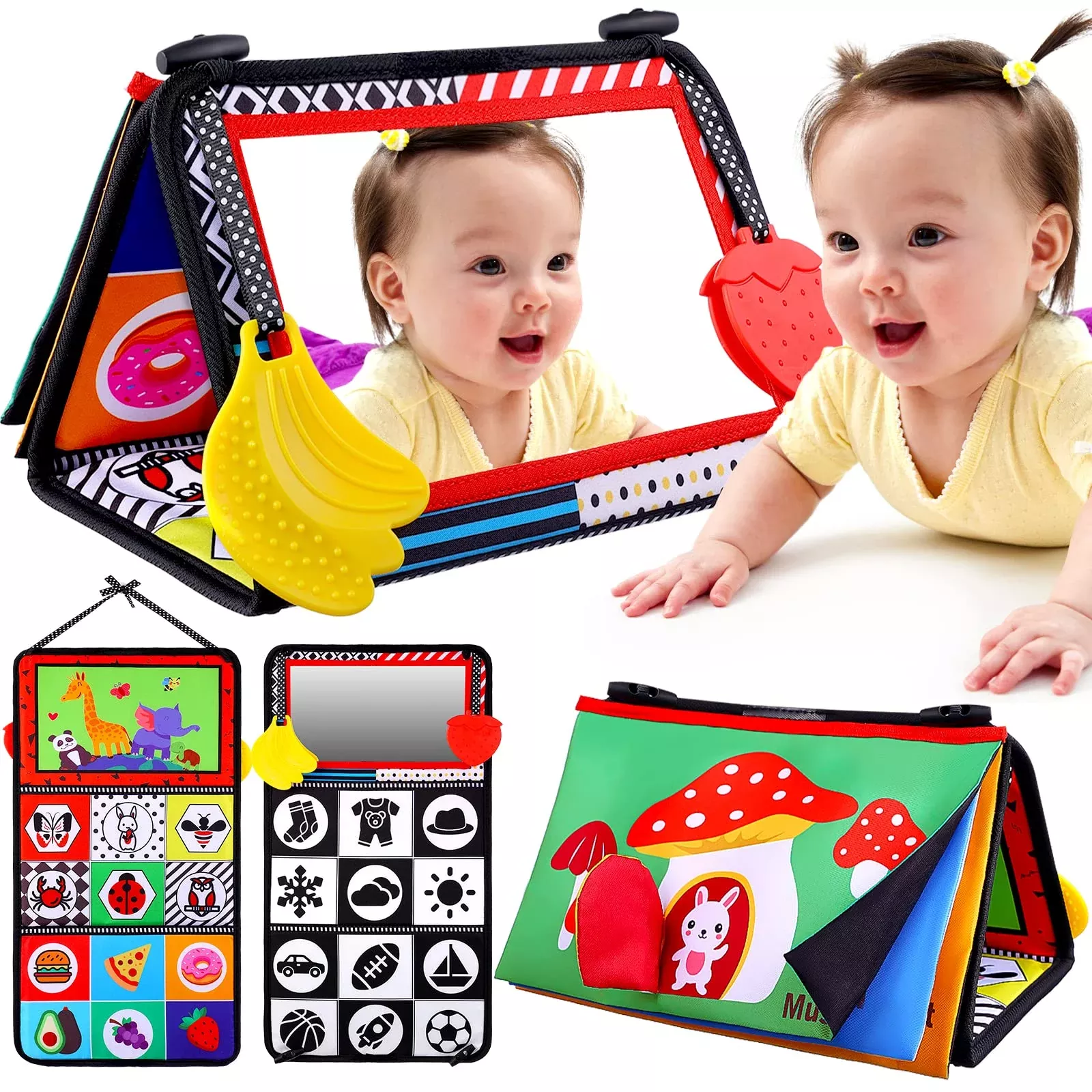 Keysense Lifestyle Baby Mirror Tummy Time Toy for 0-12 Months, Multicolor