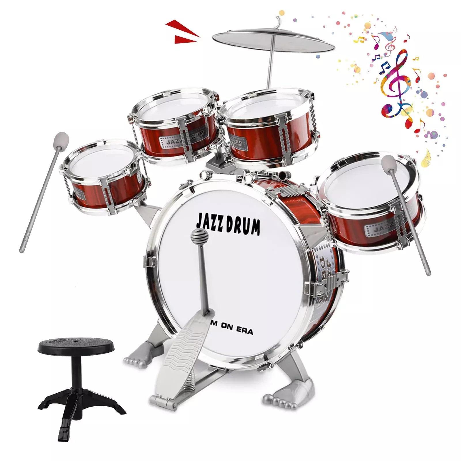 Kid Drum Set For Toddlers 1-3, Jazz Drum Set For Kids Age 3-5 With 5 D