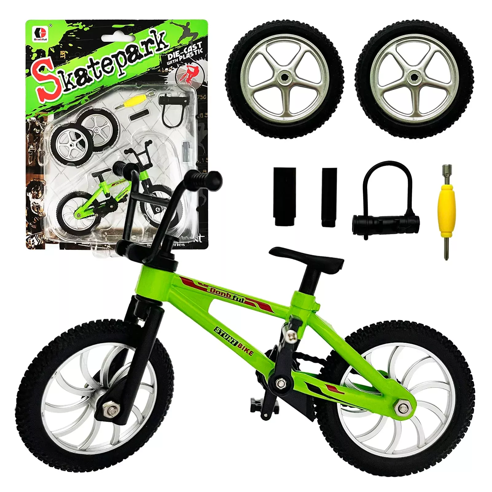 kidbeile Mini Finger Bike Green Alloy Model 4.41 x 2.75 inches