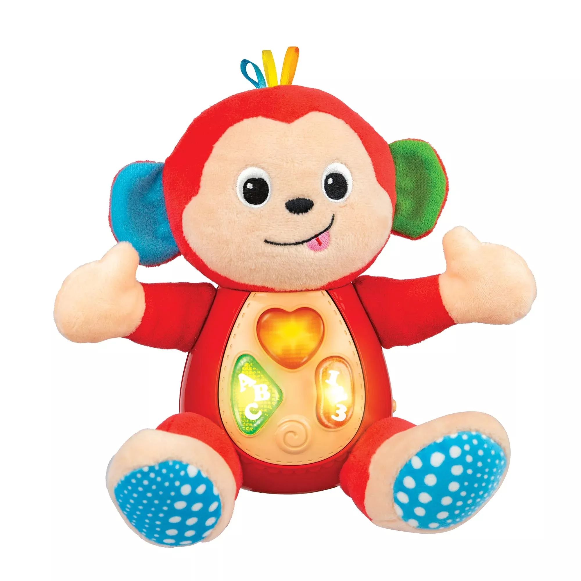 Kiddolab Musical Monkey Plush Toy - Soft Stuffed Animal With Light-Up