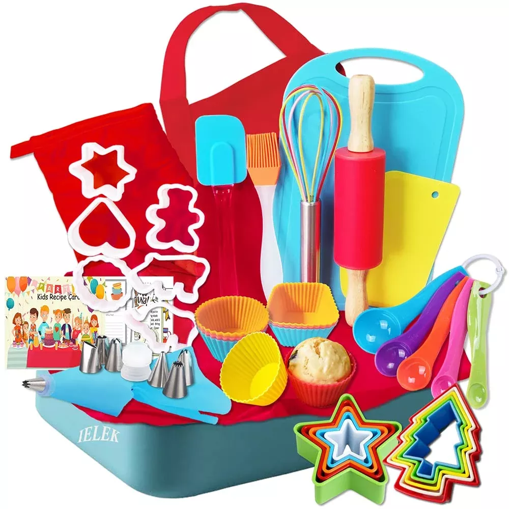 Kids Cooking Baking Gift Set With Recipe Cooking Supplies Cards - Juni