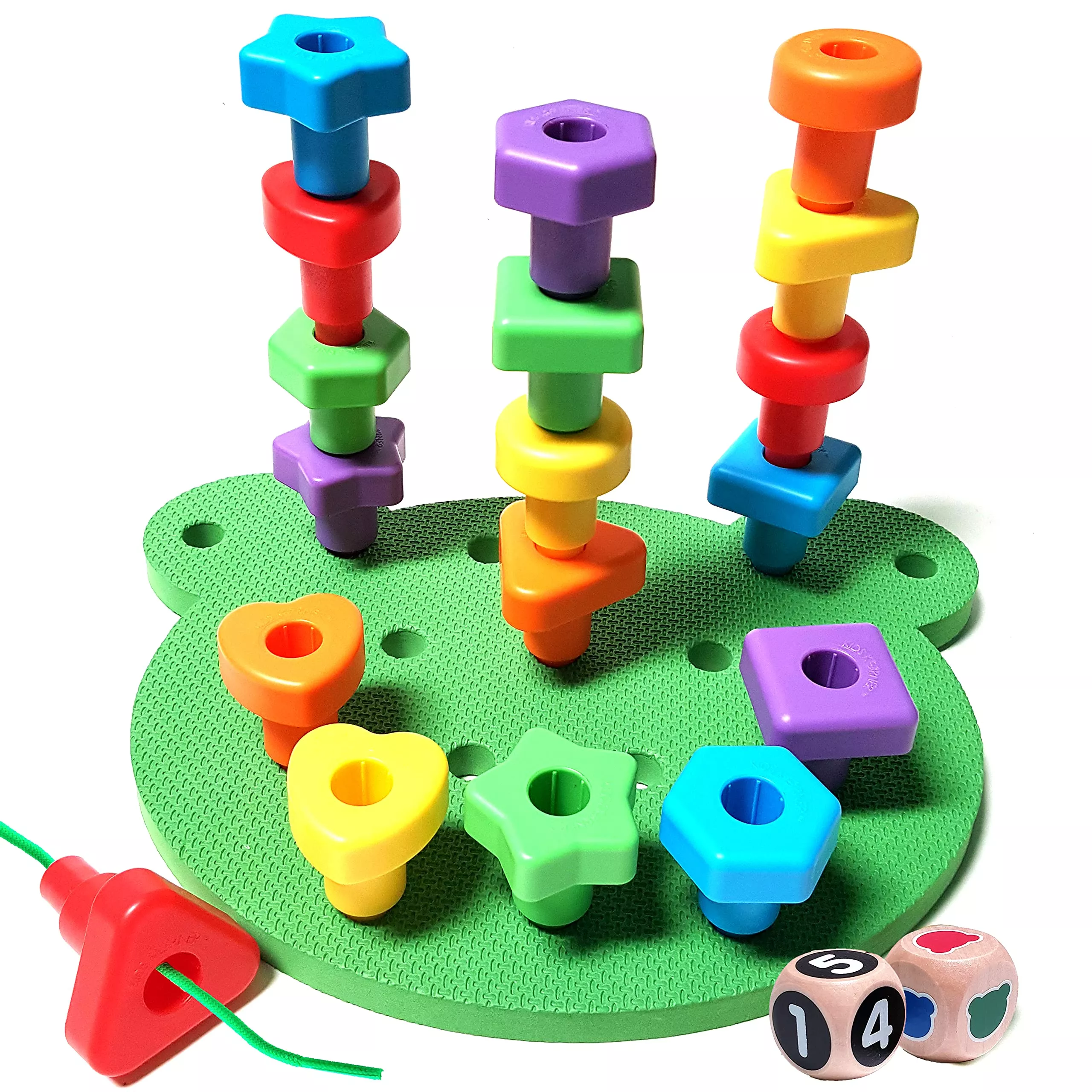 Kids Korner New & Improved Peg Board Stacking Toddler Toys Game Set -