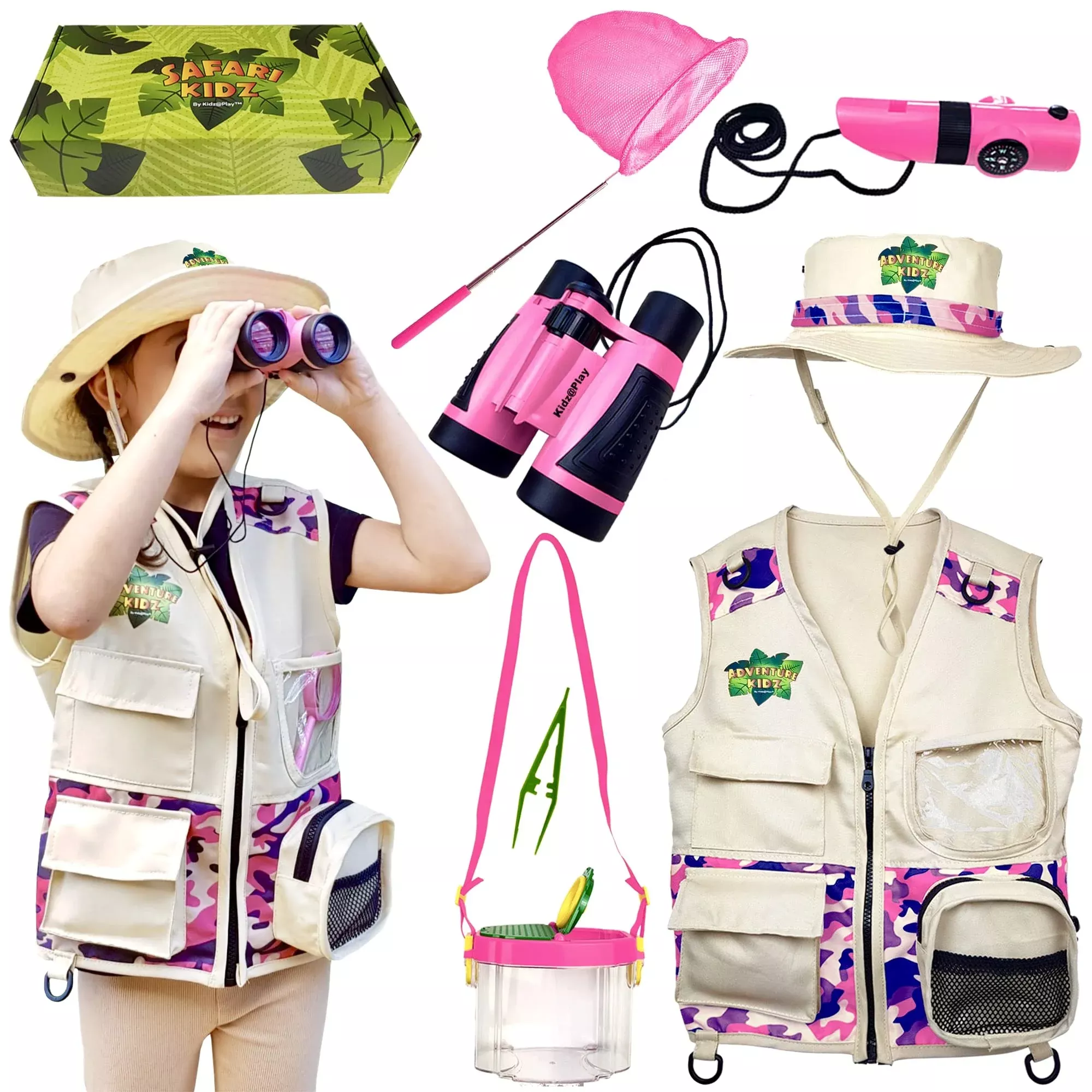 Kidz@Play Safari Kidz Outdoor Exploration Set, Pink, Small