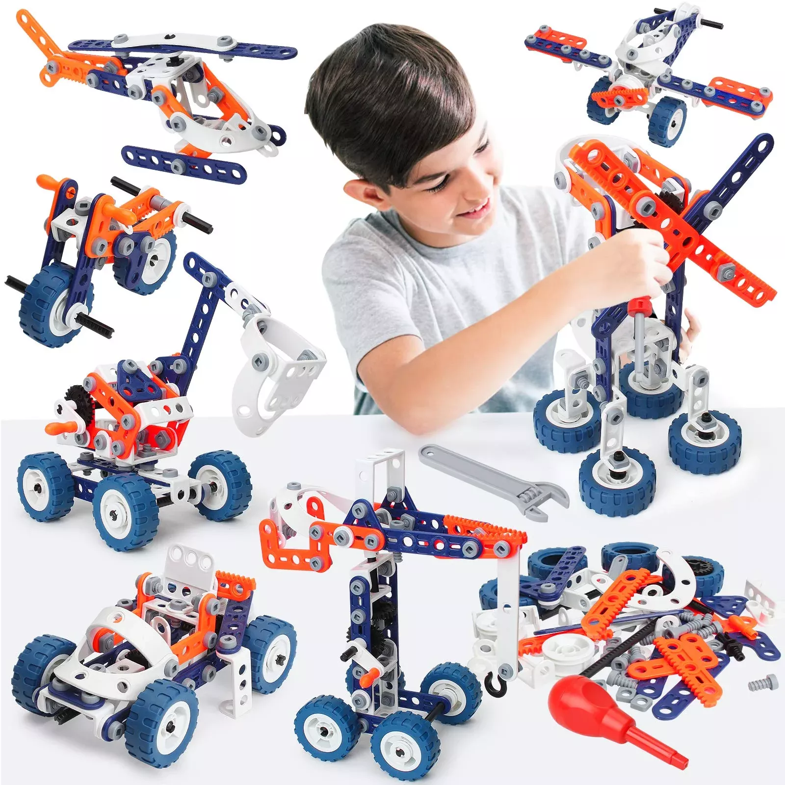 KizBruo 152PCS Building Toys Set for Boys Age 6-12, STEM Erector Set,