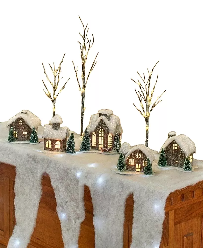 Kovot LED Icicle Mantle Cover for Holiday Displays, 64.5" White