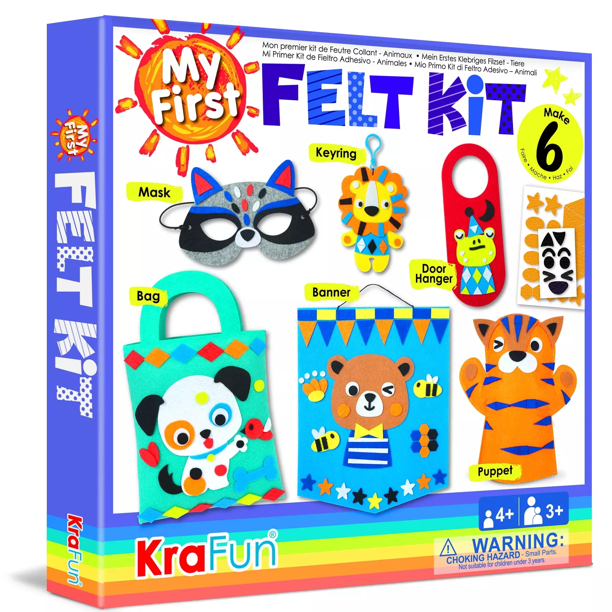 Krafun My First Felt Kit Animal Craft Kit For Kids And Toddlers, Boys