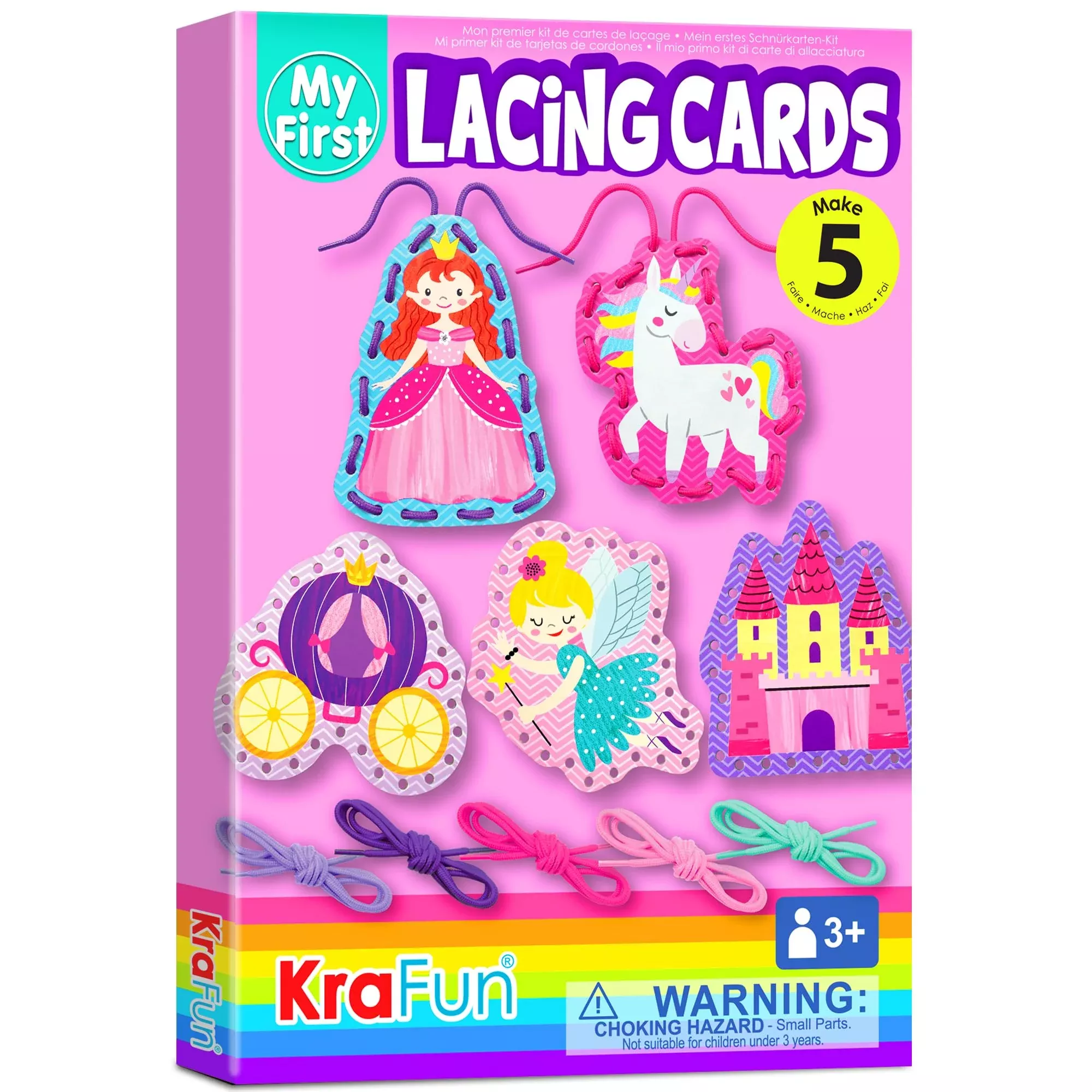 KRAFUN My First Lacing Cards - Princess Edition for Ages 3+