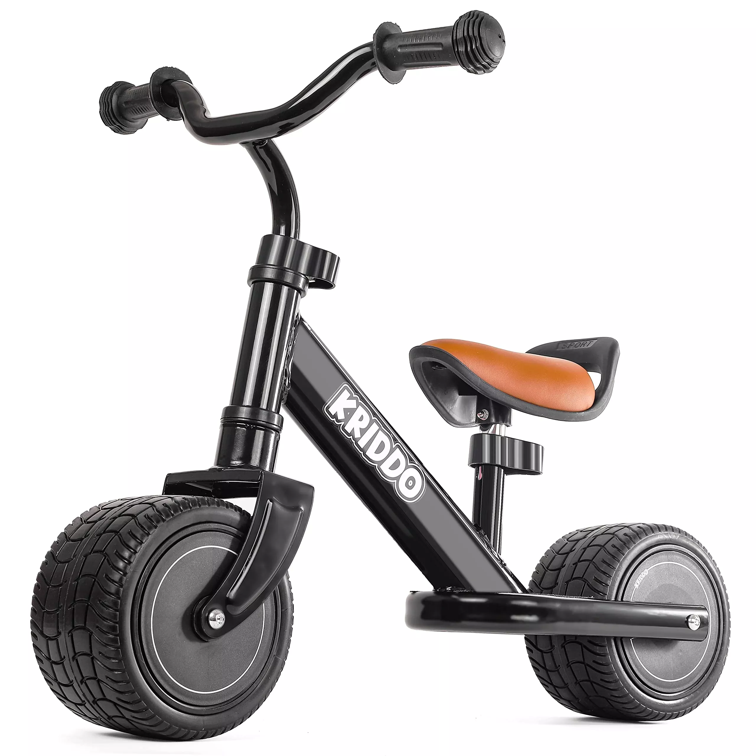 KRIDDO Balance Bike for Toddlers 2-3 Years Old, Black, Medium