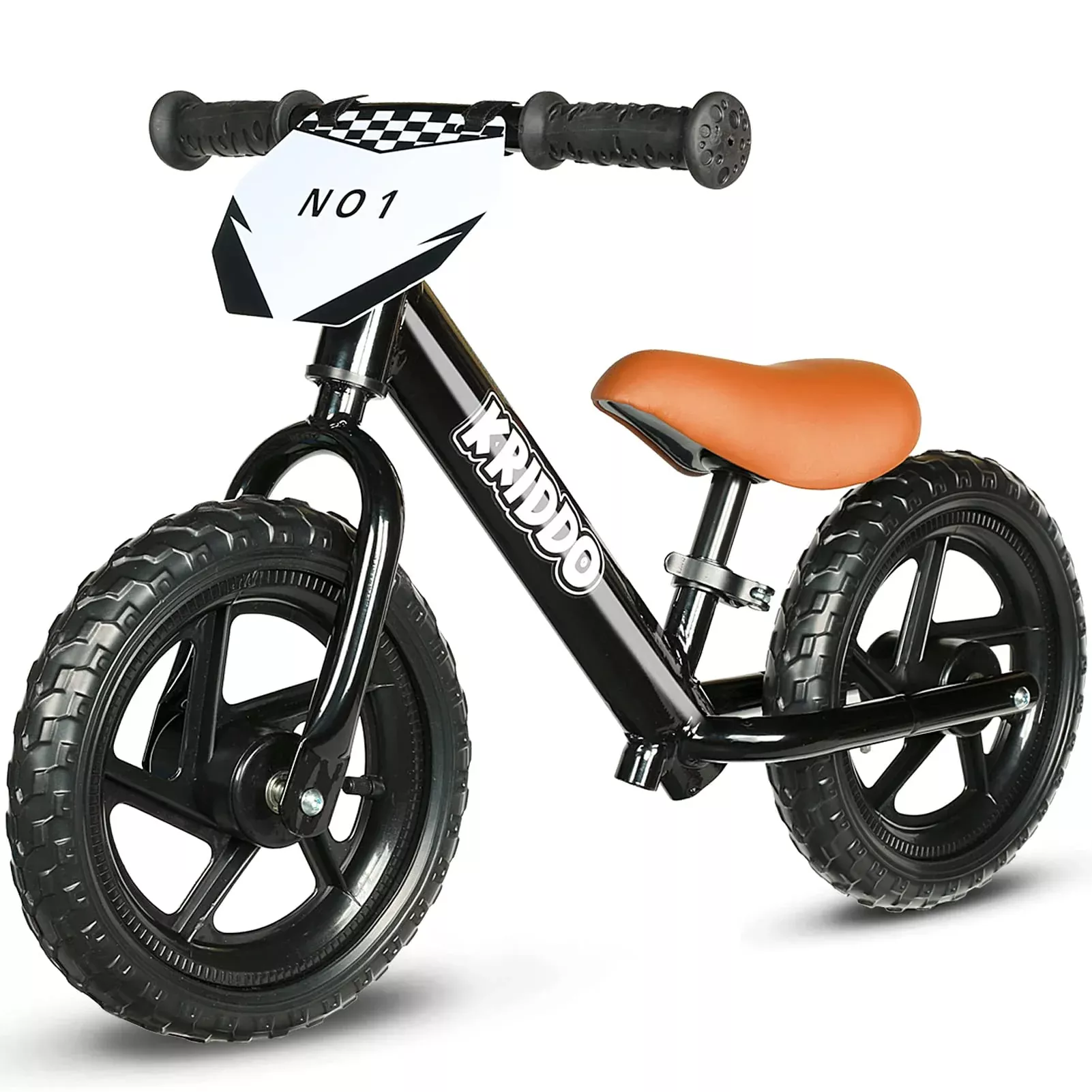 KRIDDO Balance Bike for Toddlers, Adjustable, Black, Ages 2-5