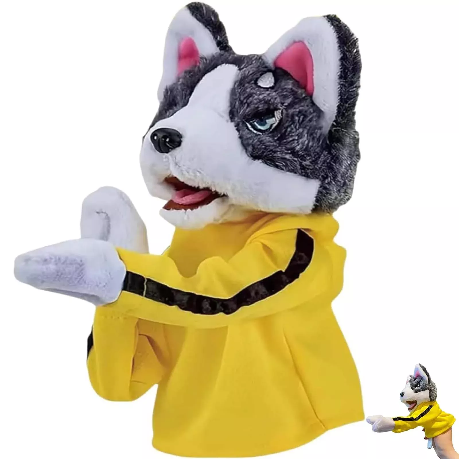 KYWYOYOU Hand Puppet Kung Fu Husky Medium Yellow Interactive Toy