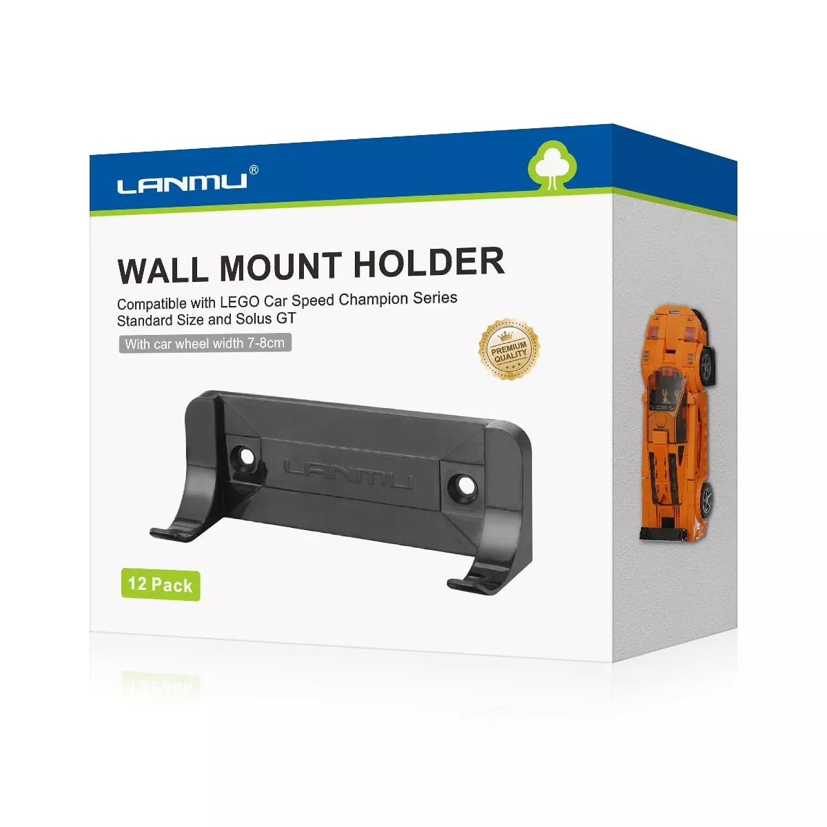 Lanmu 12 Pcs Collectible Car Wall Mount Compatible With Lego Speed Cha