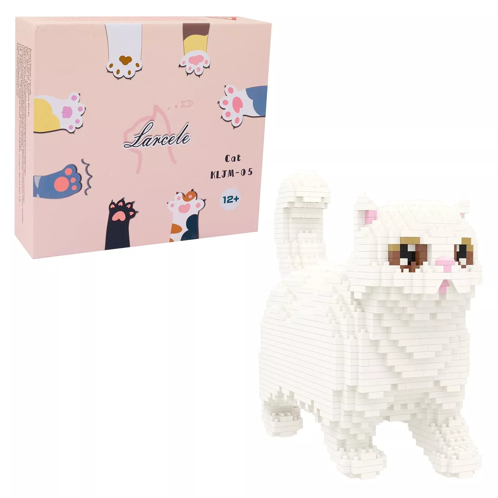 Larcele Cat Micro Building Blocks Set, 1196 Pieces DIY 3D Toy Kit, Mod