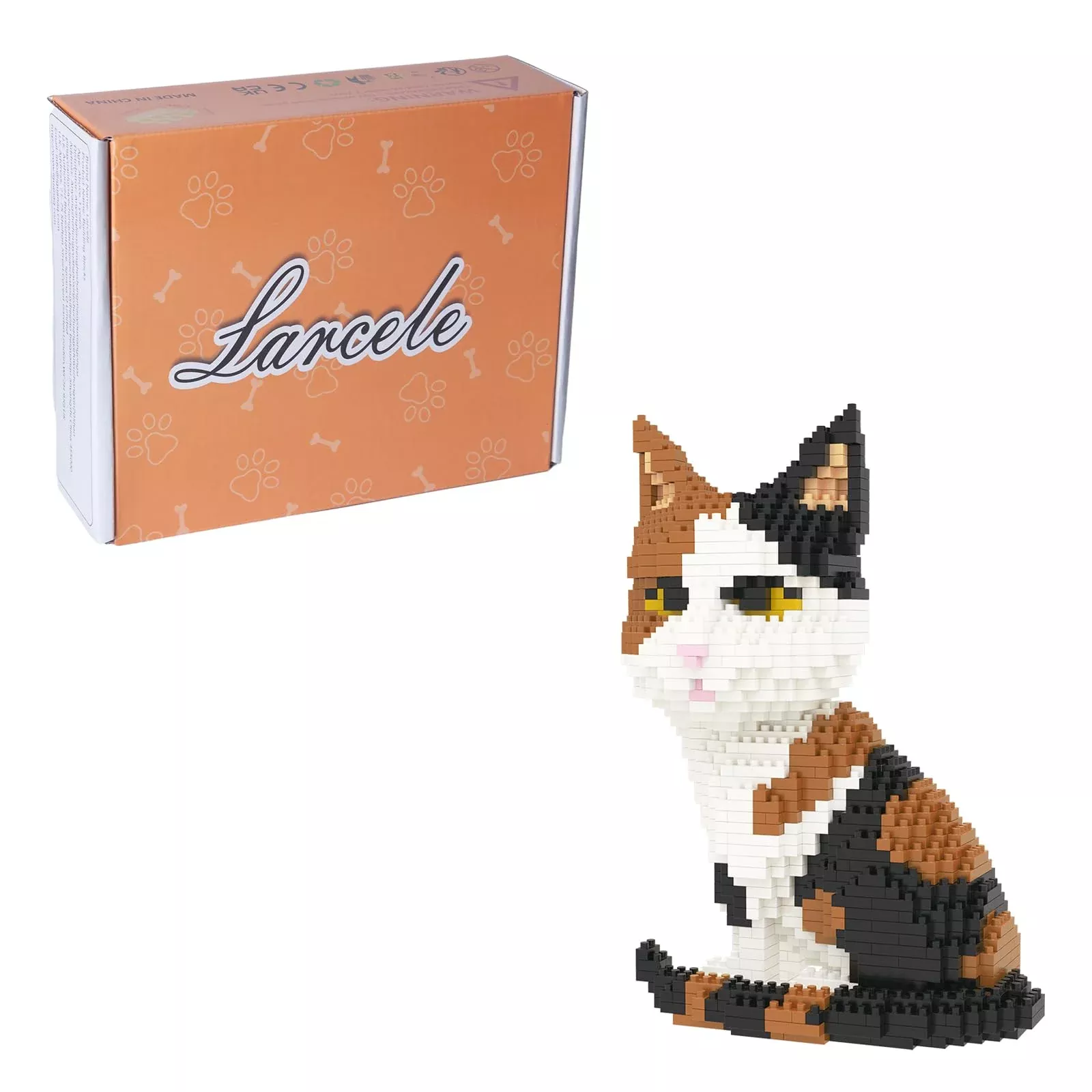 Larcele Cat Micro Building Blocks Set, DIY Mini 3D Toy Bricks, 1191pcs