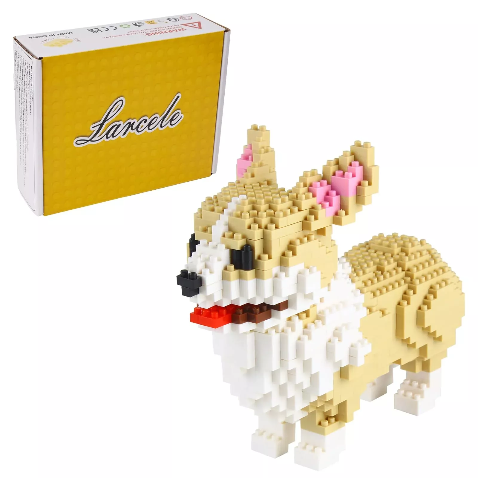 Larcele Micro Dog Building Blocks - 950 Pieces Mini Toy Bricks, Small